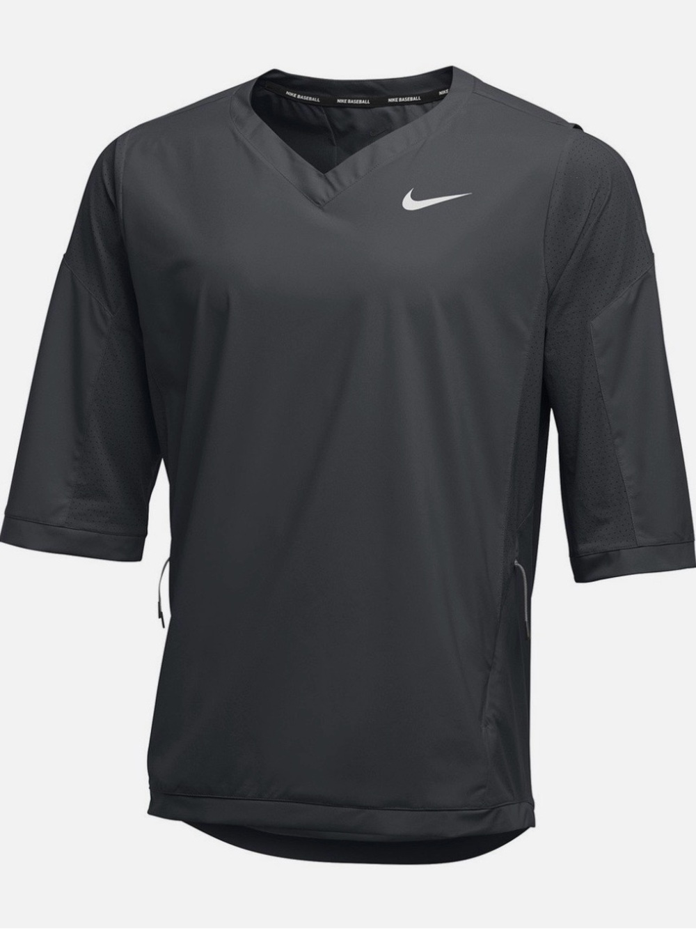 Mens Nike Baseball Hot 3/4 Sleeve Pullover Jacket Shirt | Gray | Medium | 897383